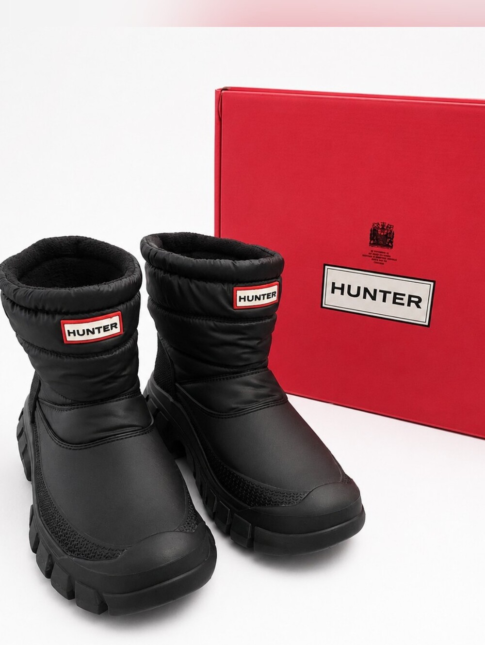 EUC Hunter Intrepid Snow Boots Black Women's Sz US 8 100% Waterproof Chunky Sole